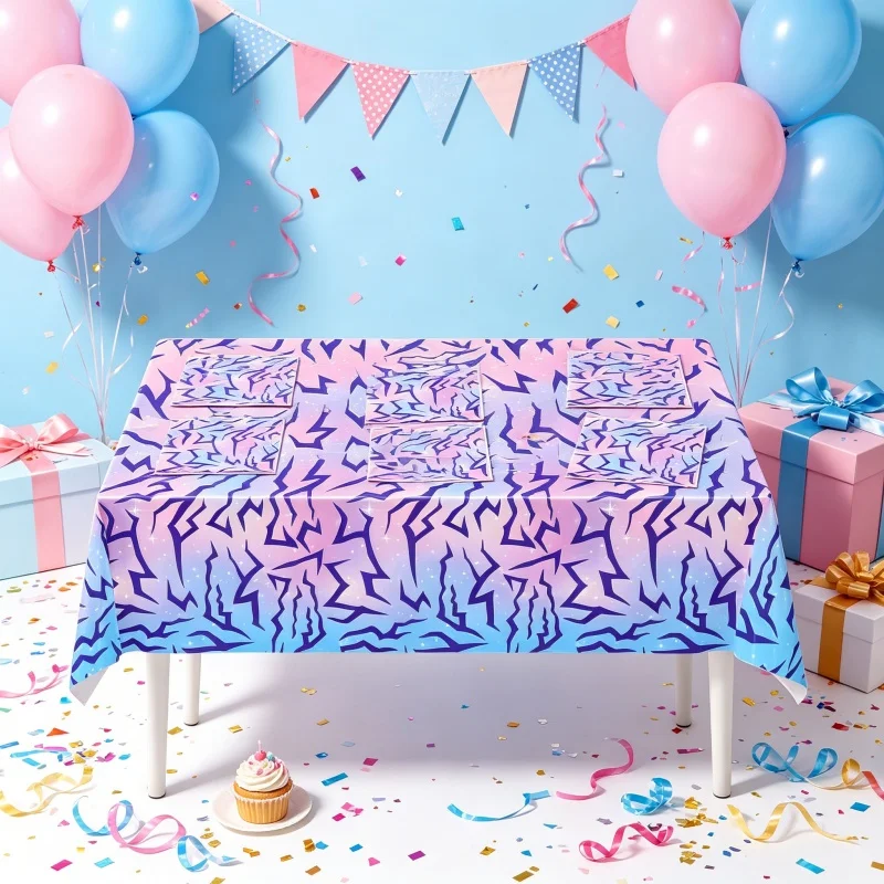 Hot Anime Movie K-pop Pink and Purple Disposable Tablecloth Tableware Paper Cup Plate Napkins Birthday Party Scene Decor Kit New - view 6
