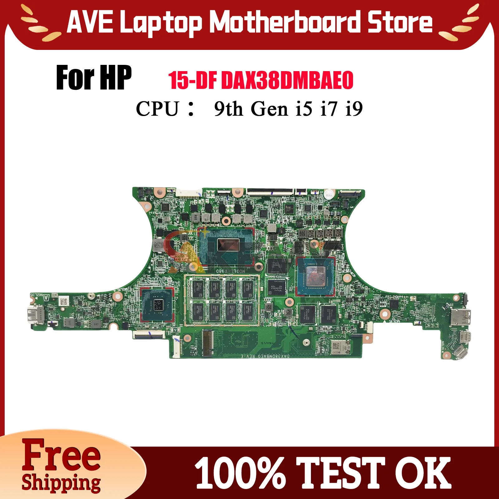 

DAX38DMBAE0 для ноутбука HP Spectre X360 15-DF, материнская плата L54488-601 с процессором i7 GTX1650, 4 ГБ графического процессора, 100% полностью протестировано