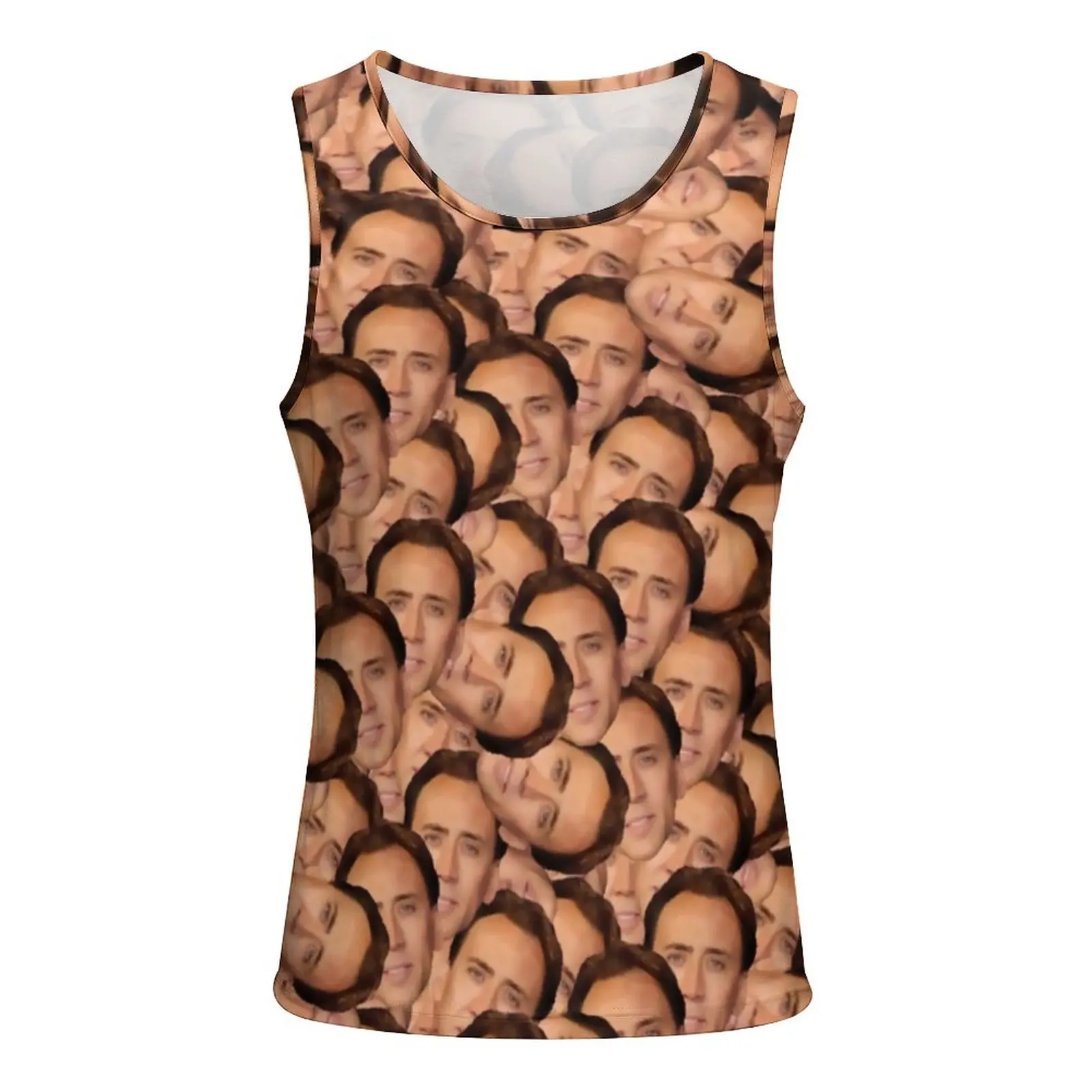 Nicolas Cage Tank Top Men Funny Nicholas Print Streetwear Tops Summer Training Graphic Sleeveless Vests Plus Size 4XL 5XL