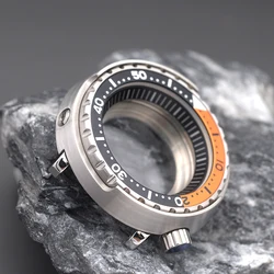 Tunas Canned Watch Case With Ceramic Watch Bezel  Fit Seiko NH35 NH36 Waterproof Resistance Stainless Steel Watch Accessories