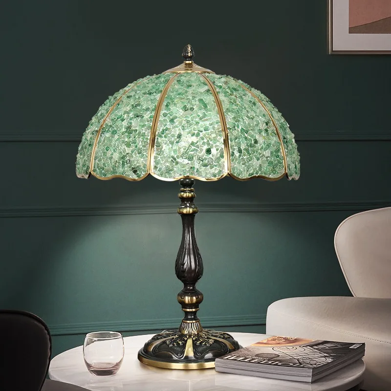 American all-copper retro desk lamp European luxury simple bedroom bedside lamp study cafe retro