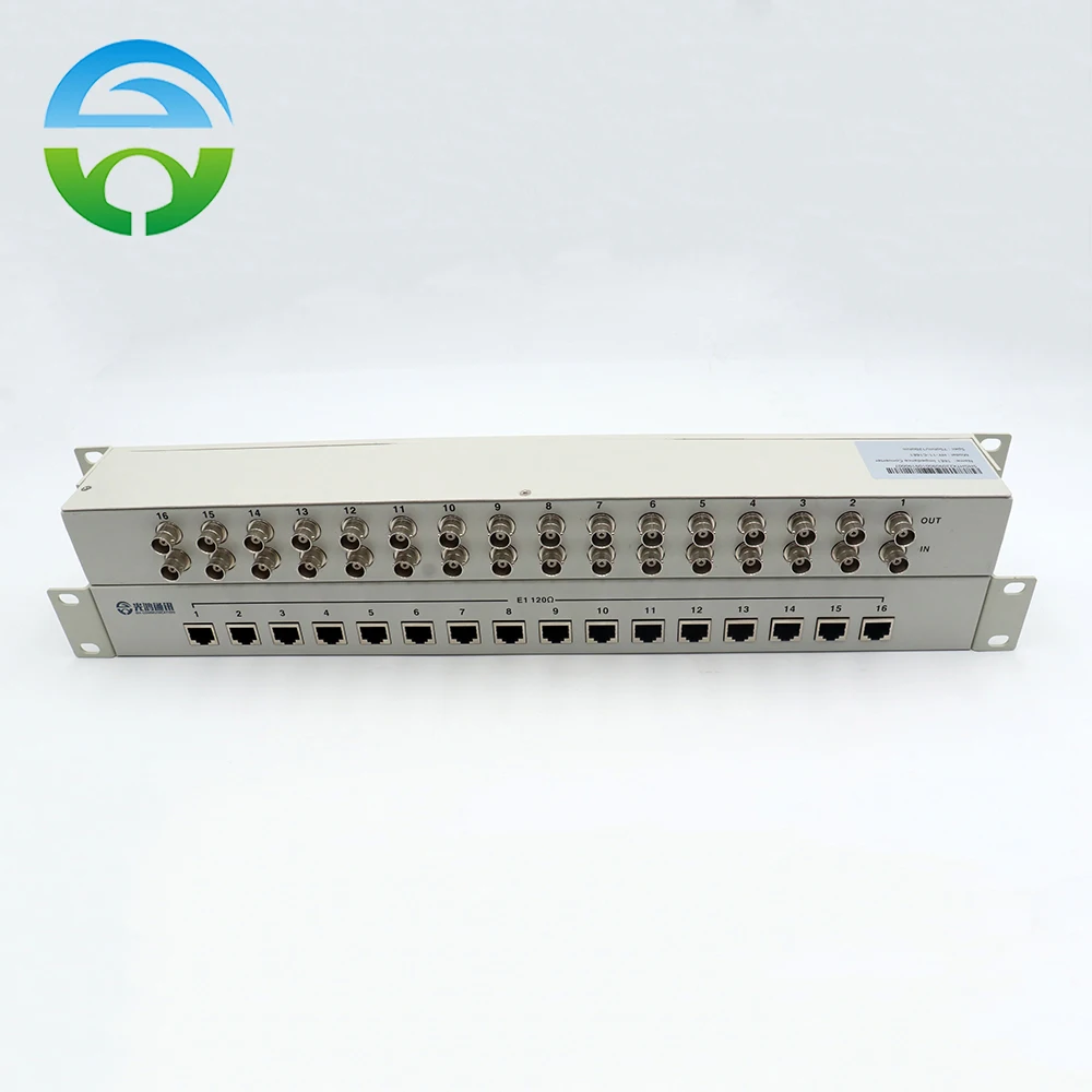 

Fiber Media Converter, 16 Port, 75 ohm to 120 ohm, Balun, E1 Patch Panel