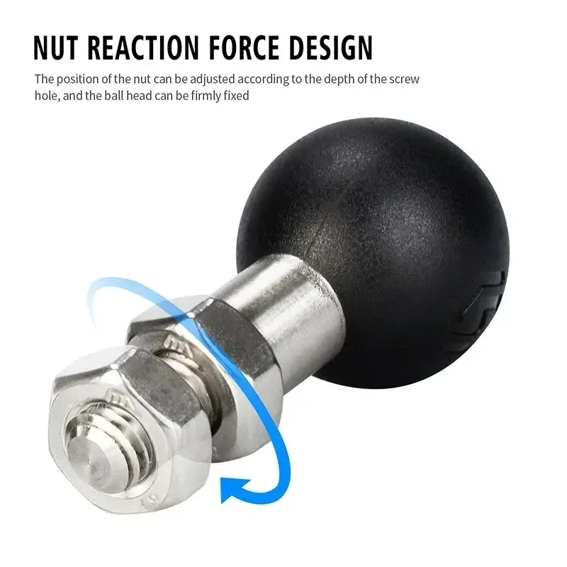 Motorcycle Handlebar Mount Rearview Mirror Ball Head Clamp Base Stainless Steel Phone Holder Handlebar Bolt Bracket M8/M10 Screw