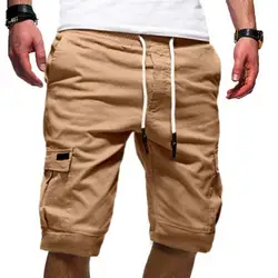 2023 Men Shorts Elastic Waistband Multi Pockets Cargo Shorts Drawstring Short Pants Casual Shorts Loose Fitness Shorts шорты 반바지