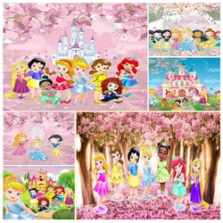 Princess Backdrop Snow White Alice Ariel Princess Birthday Background Girl Birthday Party Baby Shower Cake Table Decor