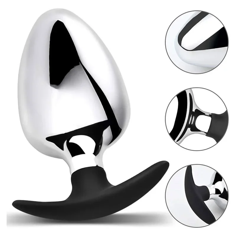 Large Stainless Anal Plug Personal Massager for Unisex Provide a Full Feeling Designed for Experienced or Intermediate Playe