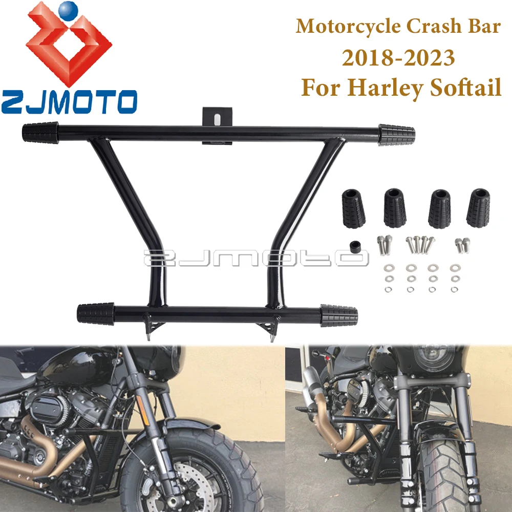 Motorcycle Front Highway Peg 2 Step Crash Bar For Harley Softail Low Rider S Street Bob Standard 2018-2023 Engine Guard Crashbar