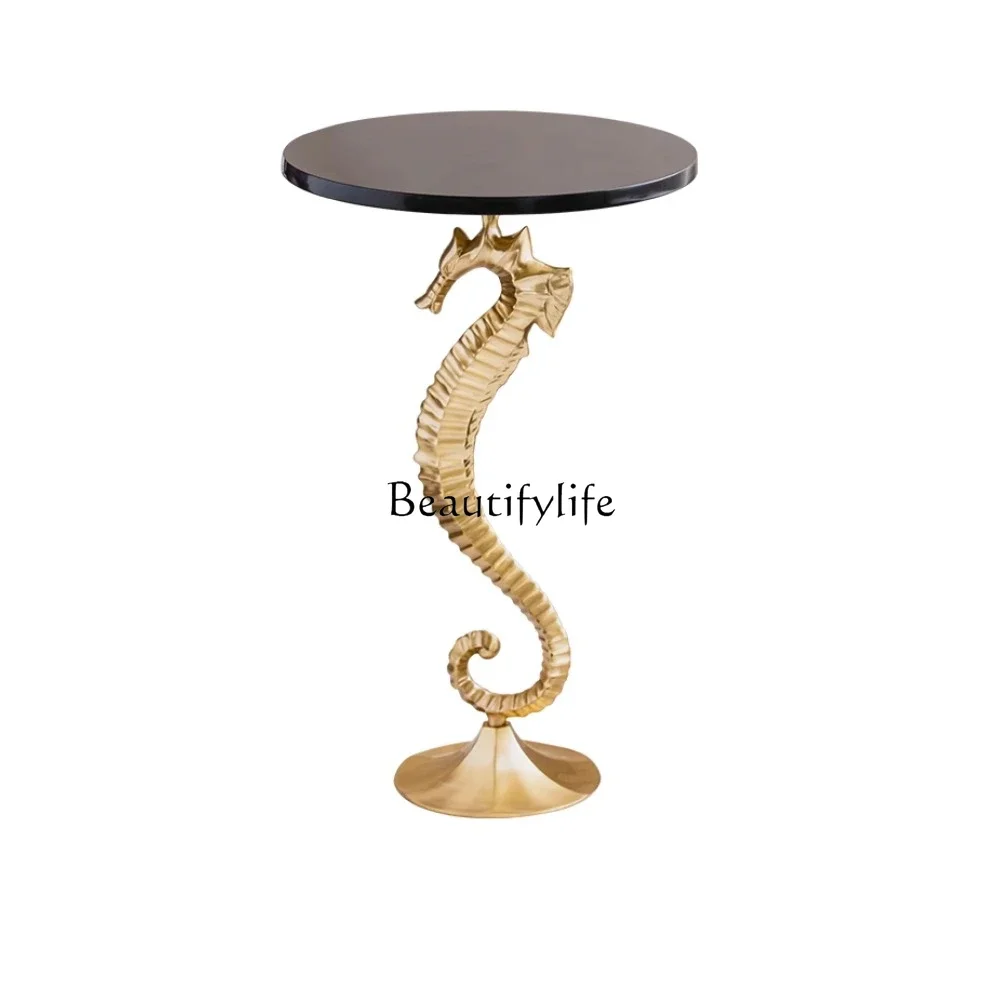 

FG40Living Room Restaurant Ideas Coffee Table Light Luxury High-End Sofa Marble Small round Table