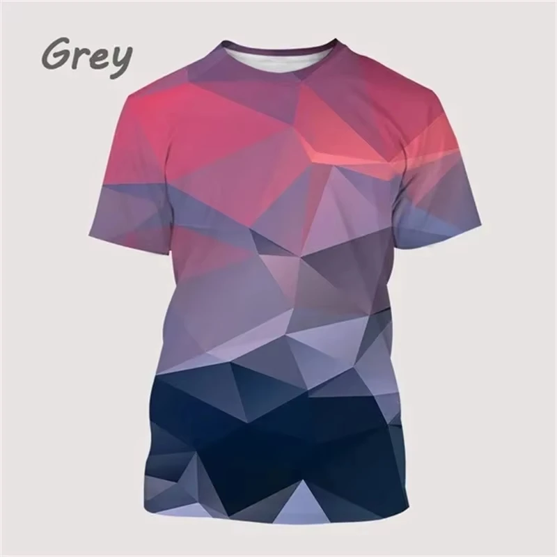 

Мужская футболка с геометрическим графическим принтом и короткими рукавами, круглым вырезом, футболки с абстрактным узором, топы, повседневные мужские футболки большого размера, Ropa Hombre