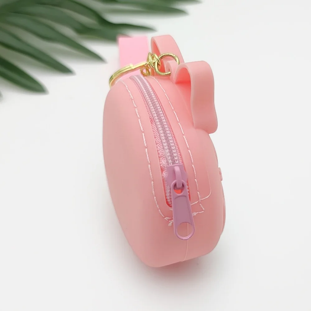 سيليكون محفظة نسائية للعملات المعدنية جولة Bowknot حقيبة سماعة الاذن لطيف سيليكون الحقيبة الملونة جولة تغيير حقيبة ل مفتاح حامل محفظة هدية ل