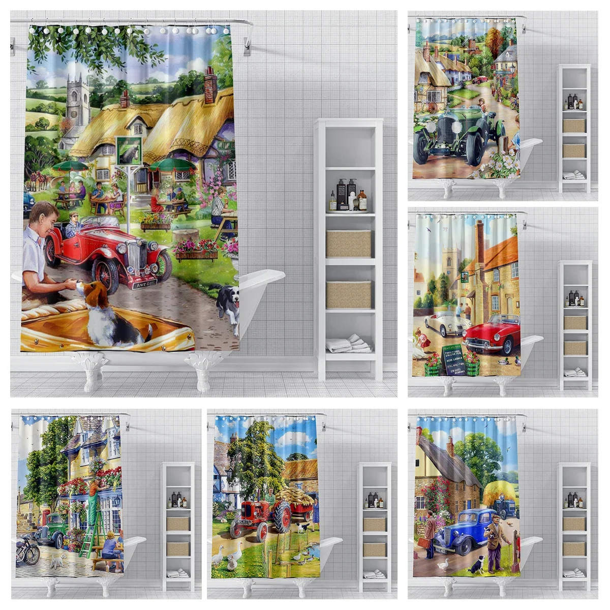 home shower curtains for bathroom Oil painting style waterproof fabric bathroom Curtains modern shower curtain 180x200 240x200