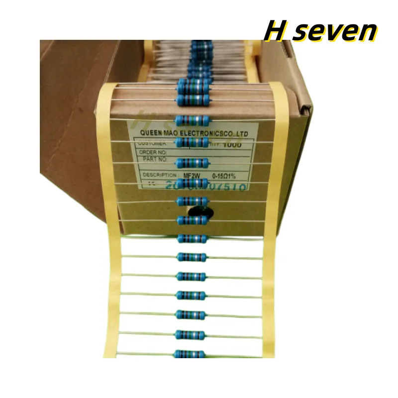 Metal o resistor do filme, ohm, 0.1R-2.2M, 1%, 10R, 22R, 47R, 100R, 330R, 1K, 4.7K, 10K, 47K, 100K, 330K, 470K, 1M, 2.2M, 2W, 50 PCes