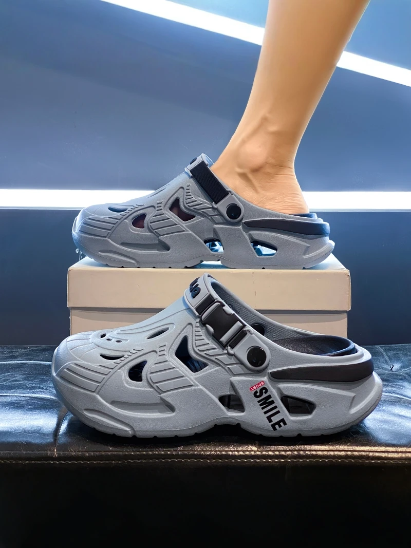 

Men's 2026 New Anti-Slip Anti-Odor Casual Two-Purpose Beach Sandals Comfortable EVA Slippers Wear-Resistant Low Heel Thick Bo...