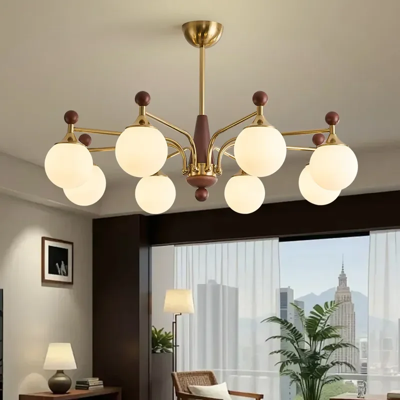 for Medieval French Magic Bean Lamp Hall Retro Designer Chandelier New American Full Spectrum Restaurant Hall Light
