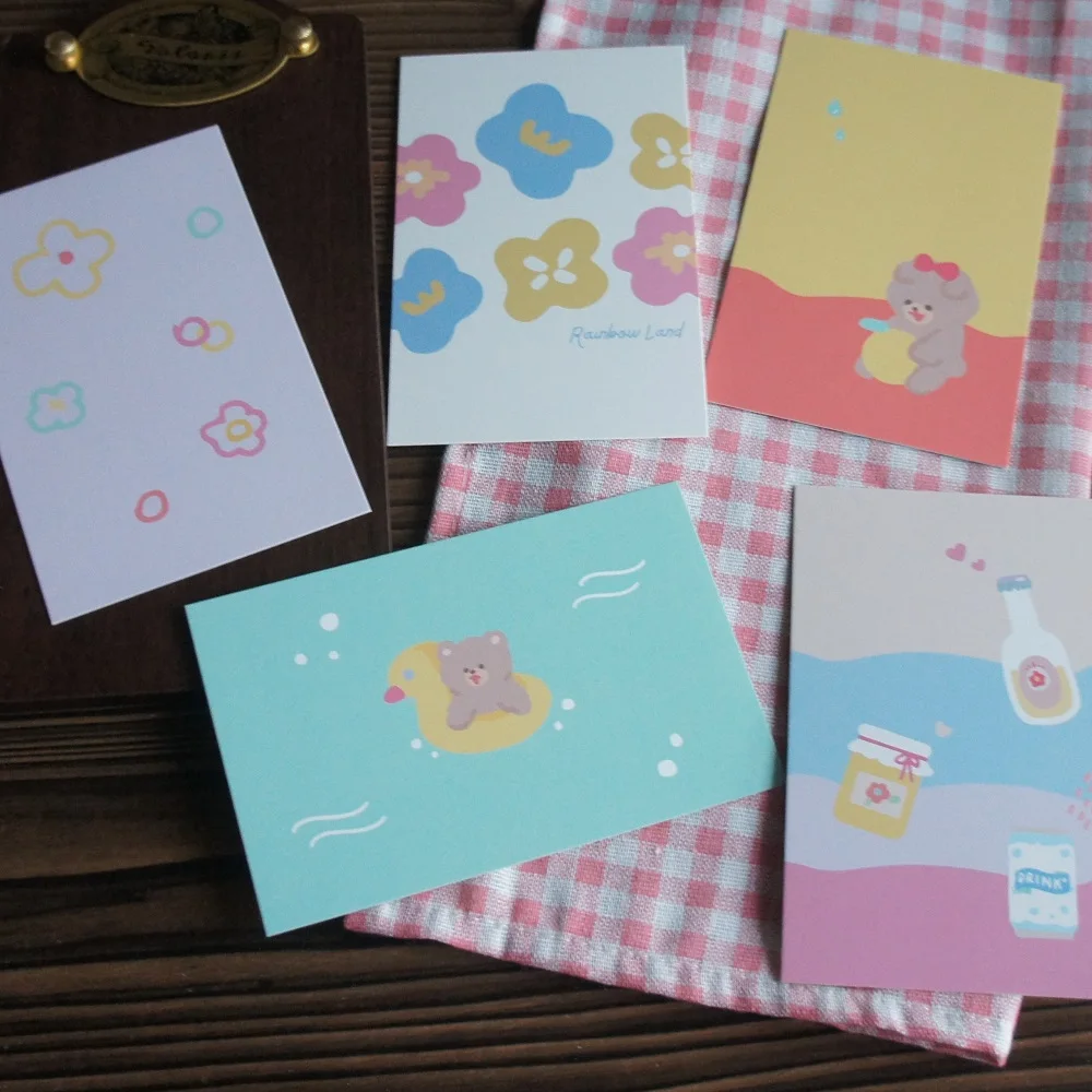 

15pcs The World Is Made of Rainbow Design Card Party Invitation DIY Decoration Gift Message Card Scrapbooking Use