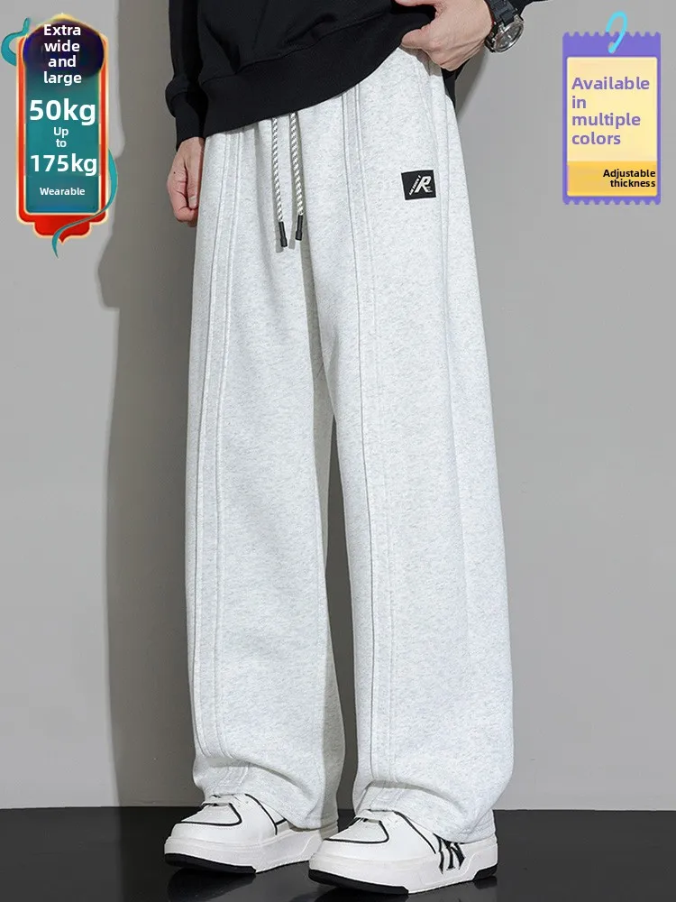 

Мужские повседневные брюки очень большого размера с флисовой подкладкой, прямого кроя, свободного силуэта, осенне-зимние, модные, больших размеров, из смесового хлопка