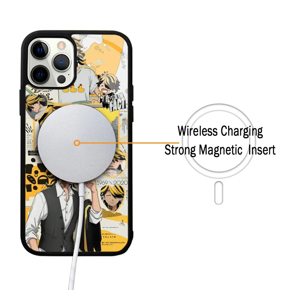 Tokyo Revengers Phone Case For IPhone 11 12 13 14 15 Plus Pro Max Mirror Acrylic Cover For Magsafe Wireless Charging