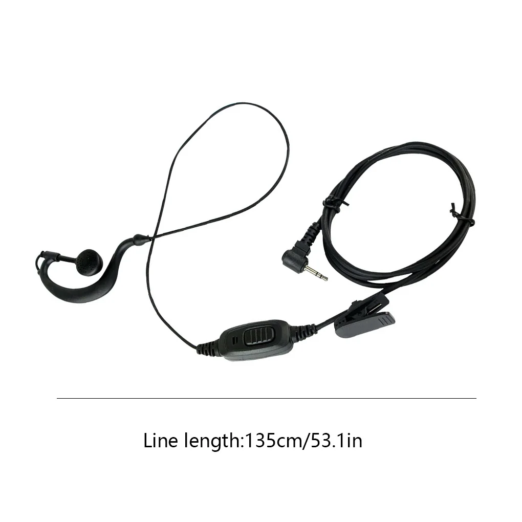 Earphone berkabel, 1 Pin 2.5mm Walkie Talkie Headphone kerah klip bagian pengganti Earpiece untuk HYT TC310/TC320/TC1688