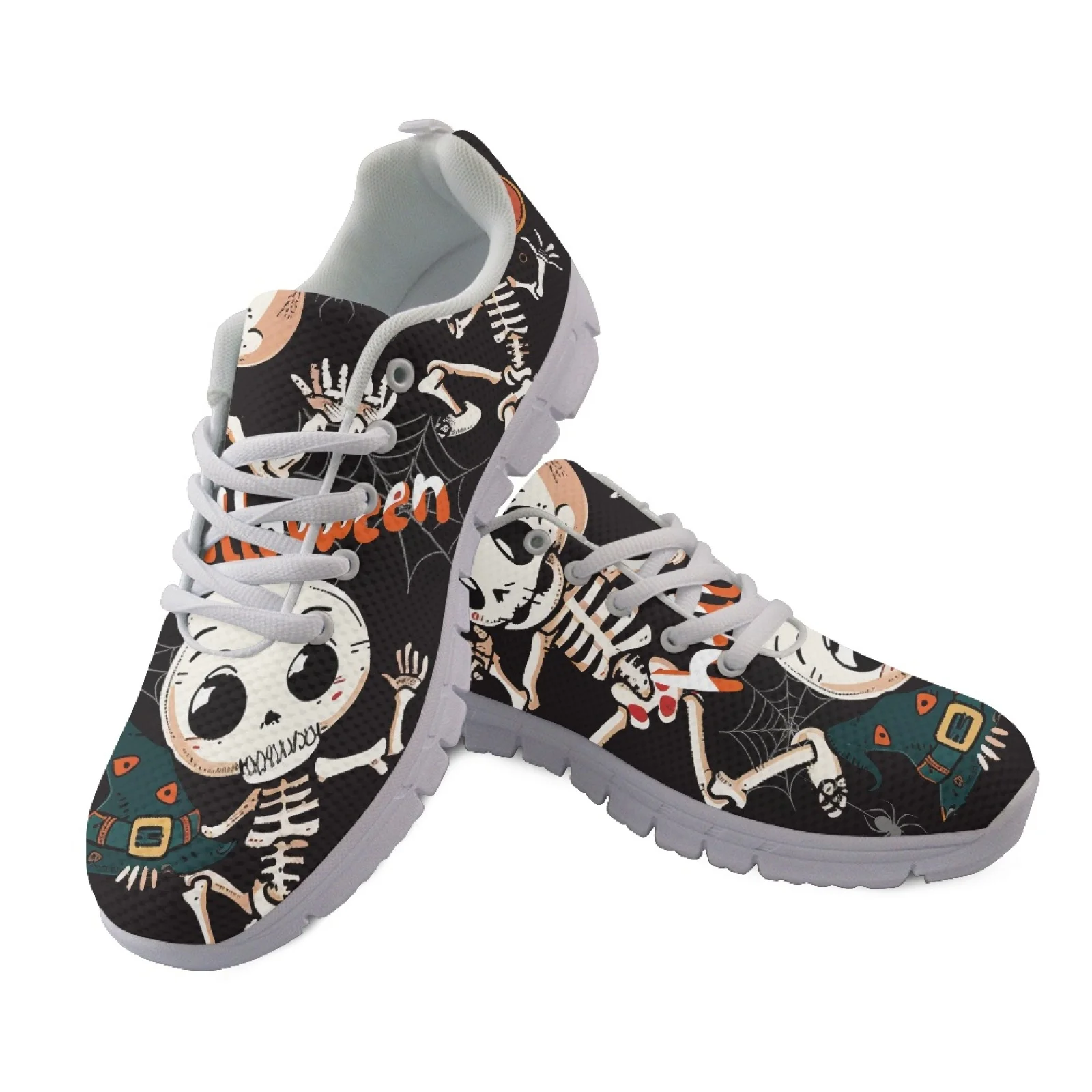Coloranimal Happy Skeletons New Trend Low Top Sports Trainers for Men Mesh & EVA Sole Sports Shoes Sports Tennis Shoes