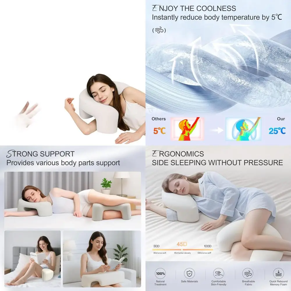 

Ergonomic Memory Foam Side Sleeper Pillow with Arm and Neck Support, Shoulder Pain Relief, and Leg Pillow for Adults