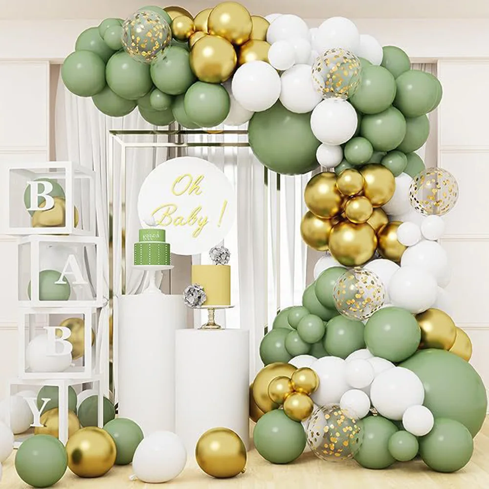

Sage Green Balloon Arch Kit with White Balloons Party Balloons set Decorations for Weddings, Birthdays, and Valentine’s Day