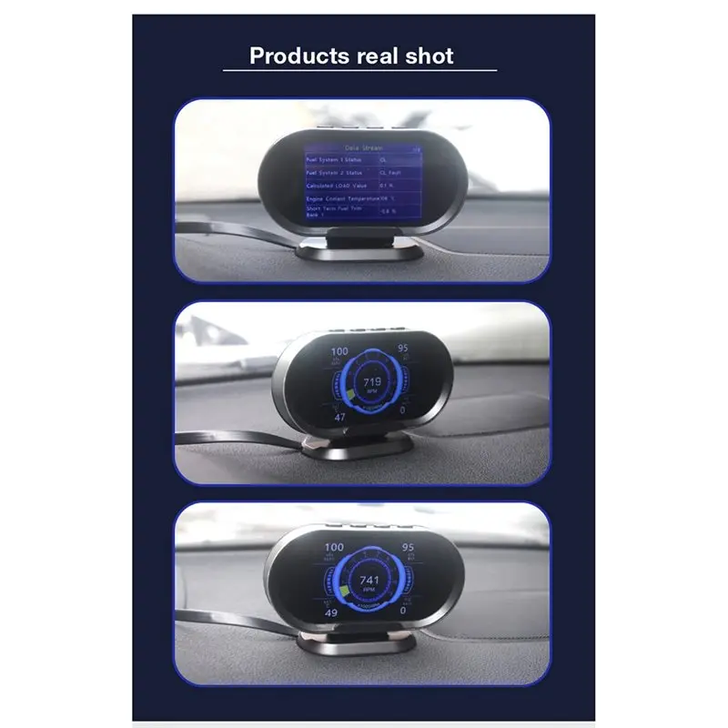 KW206 Car HUD Digital Instrument Computer Intelligent OBD Speedometer Water Temperature Gauge Auto Trip Meter