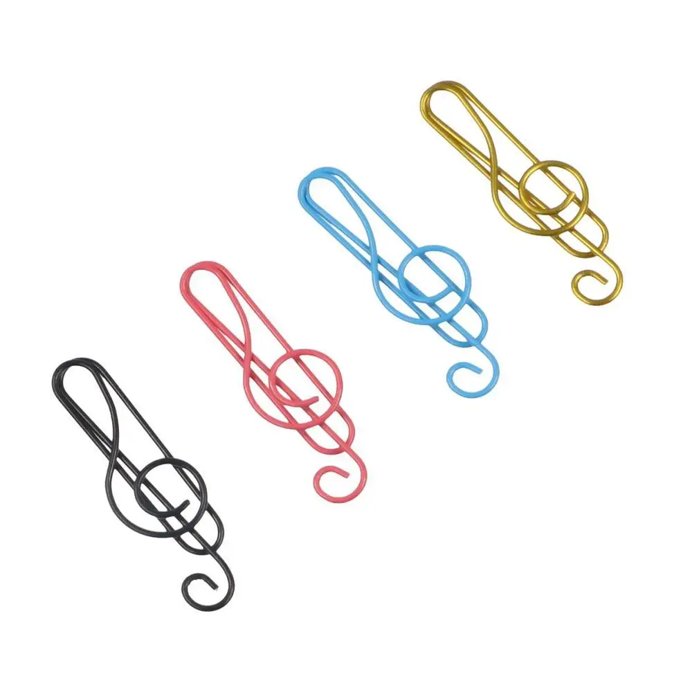 Music Note Paper Clips Set, Music Note Metal Clips, Papelaria durável, bonito e criativo, 20pcs