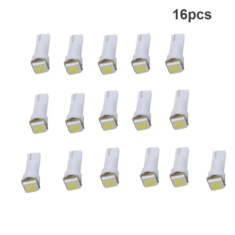 16pcs T5 T5.1 T6 LED Bulb For VW Multivan Caravelle Transporter Entry Interior Foot Step Light White Error Free LED Lamp Only