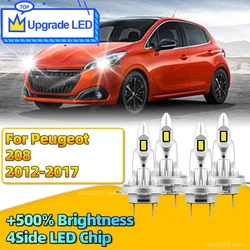 2/4Pcs LED Car Headlight 180W Powerful Light Bulbs H7 6000K Plug and Play For Peugeot 208 2012 2013 2014 2015 16 2017 Auto Lamp