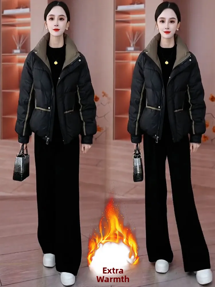 

Women's ort Cotton Jaet Thiened Warm Outerwear Winter Faion Small Size Personali Age Reduction Cotton Padded Coat