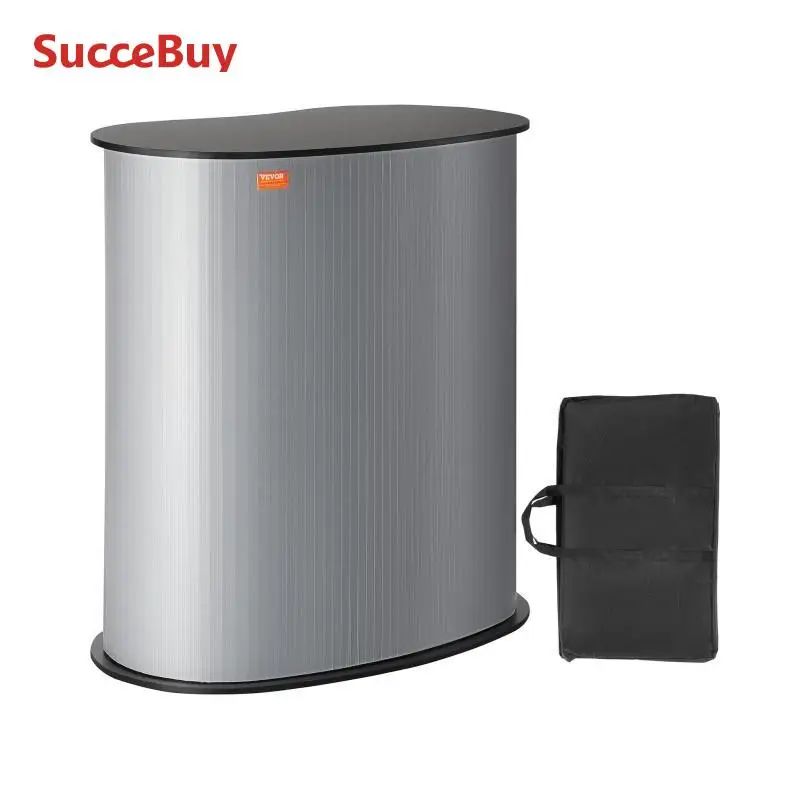 VEVOR Tragbare Messetheke Messetresen, 900 x 490 x 940 mm Messestand Ausstellungs-Thekenständer, Faltbarer Promotion-Einzelhandels-Bartisch, Pop-Up-Podium mit Aufbewahrungsregal, Tragetasche
