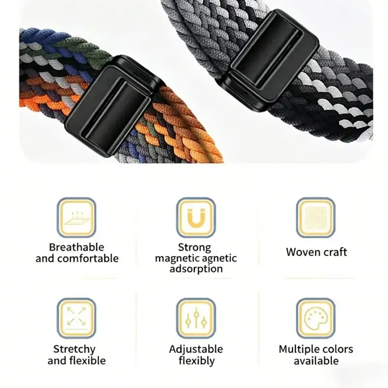 18mm Nylon-Elastikband für Casio AE1200/1300, magnetisches, atmungsaktives Armband für F91W/W218/F108/A159 A158 A168 A169, geflochtenes Band – Detail 14