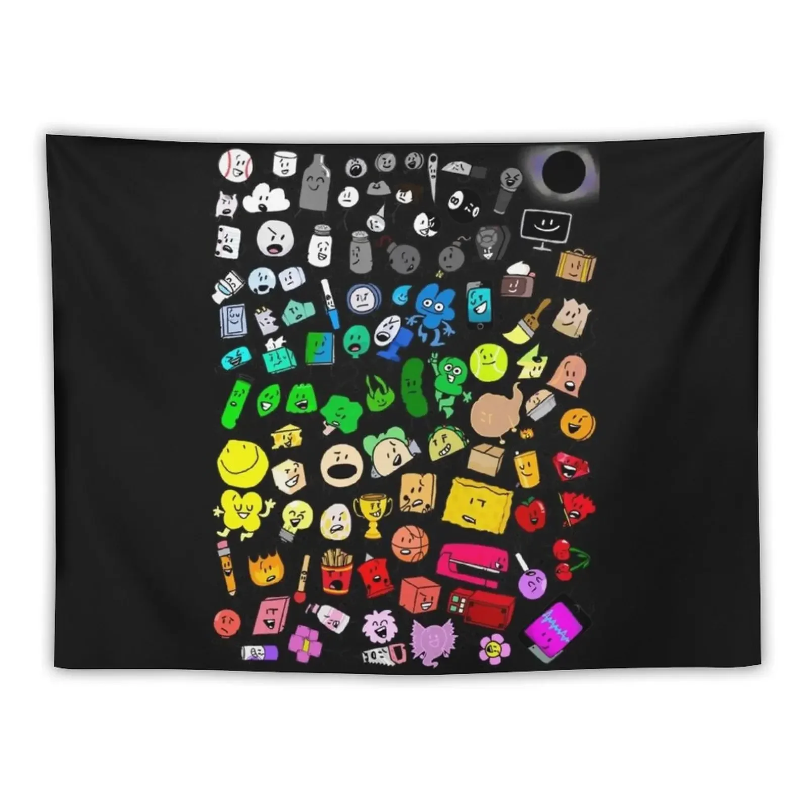 Classic BFDI Inanimate Insanity All Characters (Transparent) Tapestry Home Decor Accessories Decoration For Rooms Tapestry