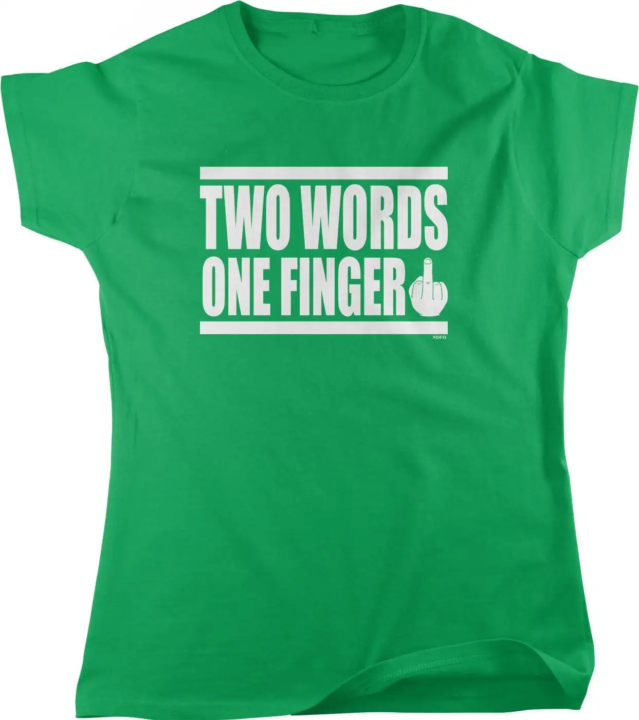 Two Words One Finger Women's T shirt HOOD_00978