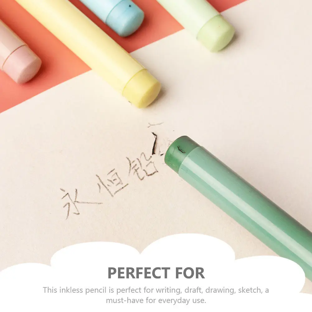 10Pcs Everlasting Non Sharpening Colored Inkless Pencils Lightweight Sketch Writing Drawing Pencils for Students Kids and