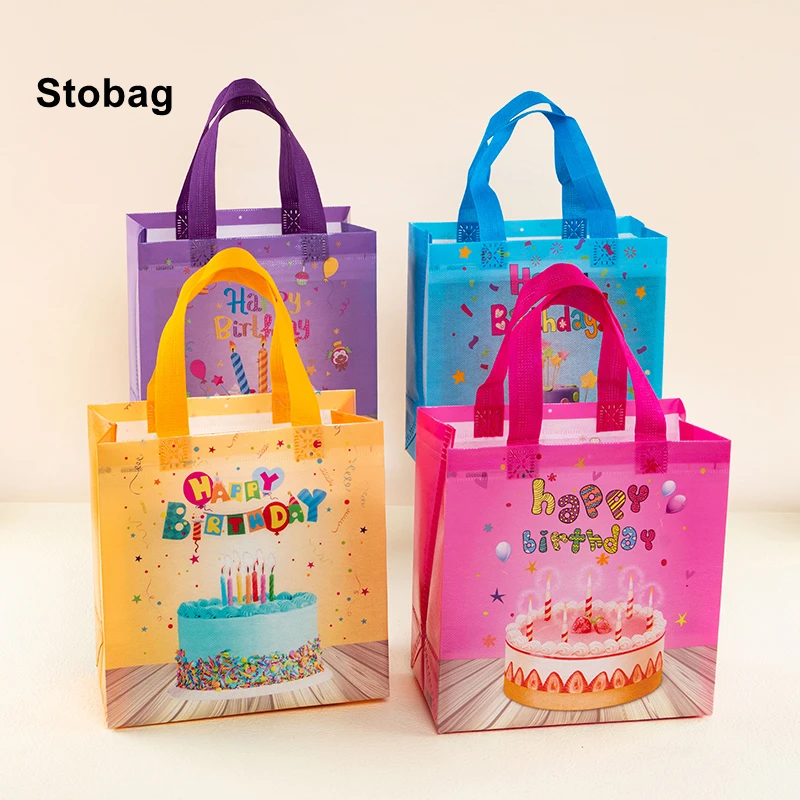 

StoBag-Non-Woven Fabric Tote Bags for Children Candy Gift Package Birthday Festival Kids Children's Holiday Party Favors