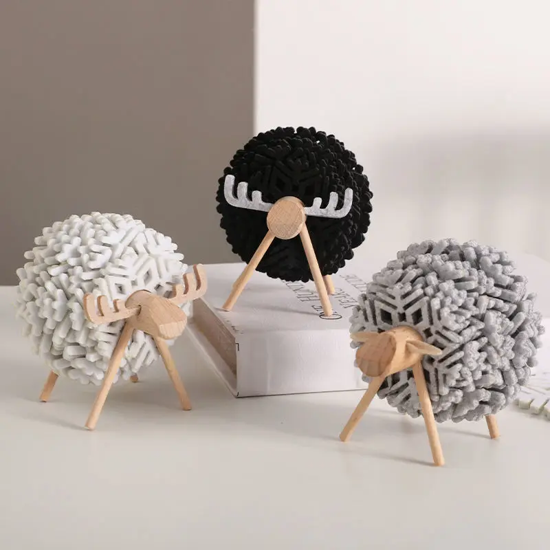 Creative Sheep Shape Anti Slip Cup Pads Coasters Insulated Round Felt Cup Mats Japan Style Home Office Decor Art Crafts Gift