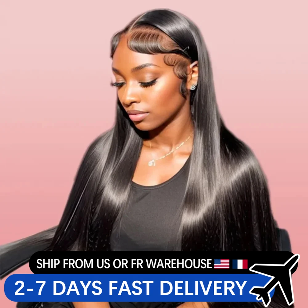 

180% Bone Straight Human Hair Lace Front Wig 30 32 Inch 13x4 13x6 HD Transparent Frontal 4x4 Glueless Remy Pre Plucked For Women