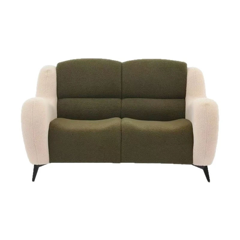 Cream-style cotton candy sofa, small living room rental, fabric lambswool, inline lazy sofa