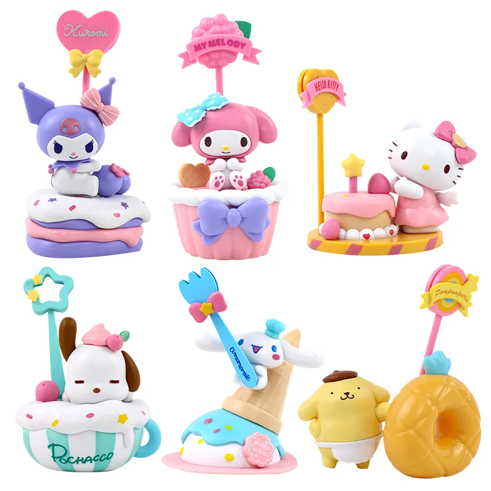 

Sanrio слепая коробка игрушка Pochacco Cinnamoroll Pompompurin Коллекционные фигурки ручная модель игрушечного автомобиля украшения для рабочего стола подарок