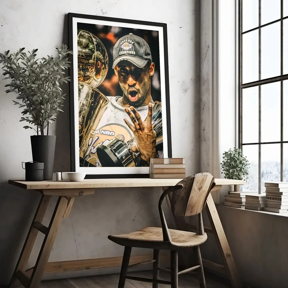 Kobe Motivational Basketball Poster and Prints Legend Championship Star Michael Jordan Canvas Painting Sport Wall Art Home Decor