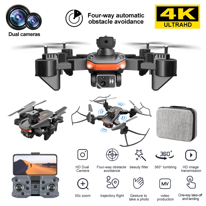 EBOYU KY603 RC Drone + 4 sides Avoid Obstacles WiFi FPV 4K Dual Cameras Altitude Hold Foldable RC Quadcopter Helicopter RTF Gift