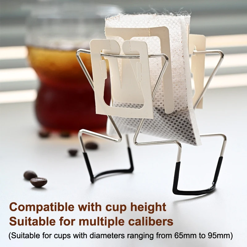 مقهى بالتنقيط حقيبة حامل الفولاذ المقاوم للصدأ في الهواء الطلق النمط الياباني معلقة الأذن حامل مرشح القهوة حامل محمول