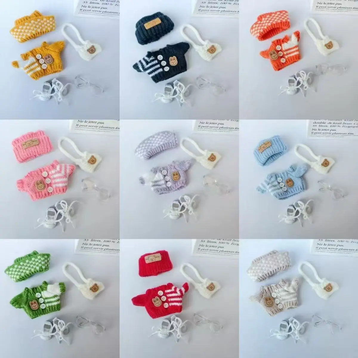 

Комплект одежды для куклы 17 см, вязаный крючком комплект из 5 предметов, шляпа, рюкзак для куклы, стильная очаровательная рождественская одежда, аксессуары