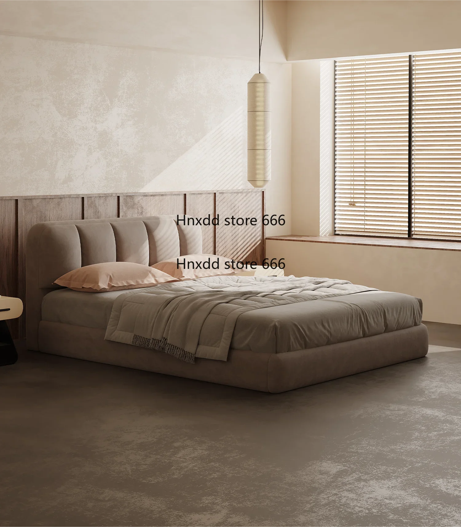 Italian minimalist double bed master bedroom floor-to-ceiling 1.8 meters wedding bed