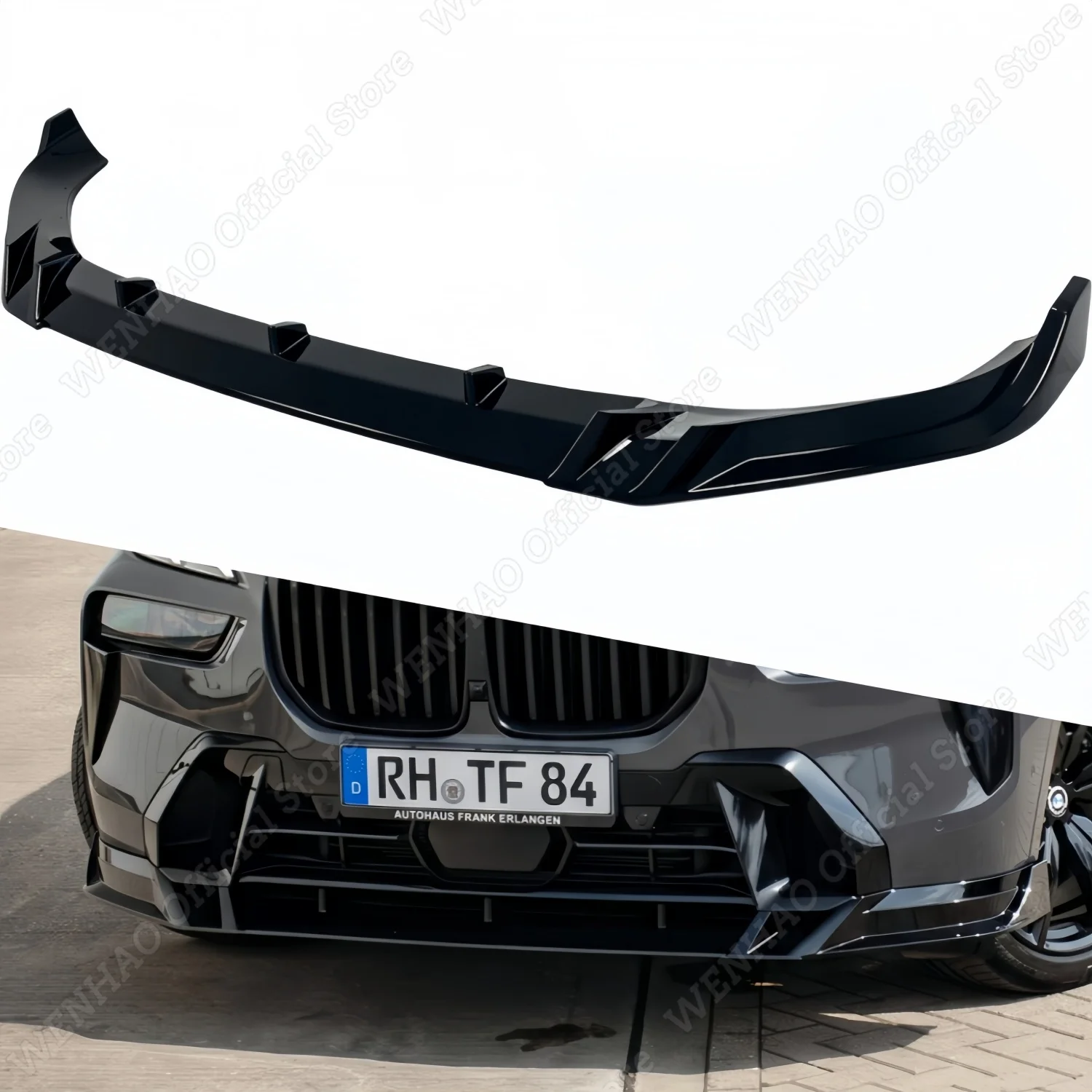 Gloss Black MP Style Car Front Bumper Lip Splitter Blade For Bmw X7 G07 Lci M Sport 2023-2026 Front Spoiler BodyKit Guard Tuning