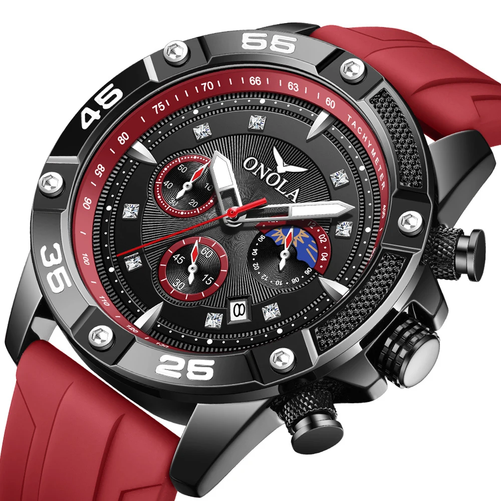 UTHAI CQ311 Fashionable Man watch night light, calendar, three eye design quartz waterproof luxury clock gift watches for man