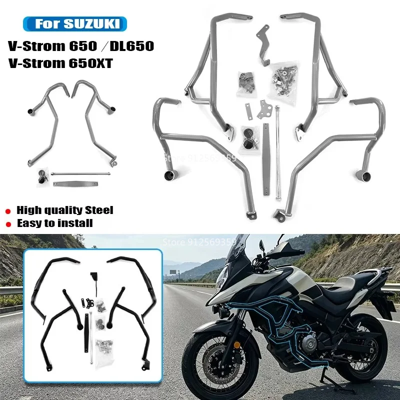 Fit For SUZUKI V Storm 650 2011-2024 Frame Bumper Fairing Replacement part V-Storm DL650 XT Motorcycle Engine Guard Crash Bars