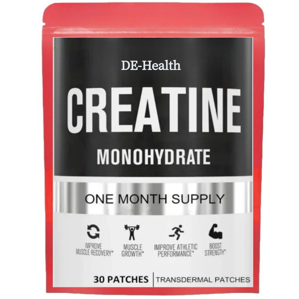 Creatine Monohydrate Transdermal Patches for Muscle Growth, Increased Strength, Enhanced Energy Output 30 Patches