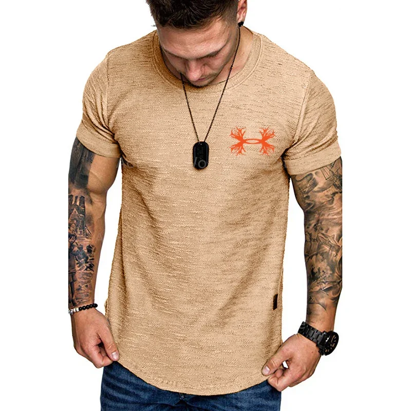 Sportswear Top  Print Gym Men\'s Compression Shirt Fitness Workout Short Sleeve Quick-Drying Sports T-Shirt Top Crossfit Tees